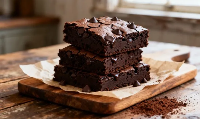 A stack of chickpea brownies